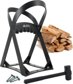 Lighted Lifestyle™| Houtklover Voor Aanmaakhout Incl. Kloofhamer - Houtsplijter - Houtkliever - Snel Haardhout - Gietijzer - Incl. Schroeven -Tuin-Gereedschap Winkel 1040x1200