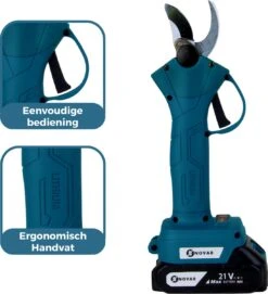 NovarGarden® Elektrische Snoeischaar NG1 - 2x Accu - Elektrisch - Takkenschaar - Op Batterij - 28mm -Tuin-Gereedschap Winkel 1095x1200