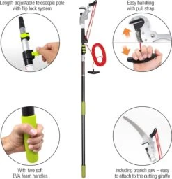 Iceberk Snoeischaar + Snoeizaag (1,45 - 3,70 M) - Telescopische Snoeischaar Voor Het Snoeien Van Bomen En Dichte Struiken Zonder Ladder -Tuin-Gereedschap Winkel 1157x1200