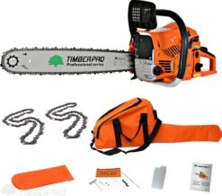 TIMBERPRO - Kettingzaag - 62 Cc - Benzine - Zwaardlengte 50 Cm - Met Transportzak - Met 2e Ketting -Tuin-Gereedschap Winkel 1200x1059