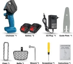 Merkloos Mini Accu Kettingzaag - 4 Inch Elektrische Boomzaag - Handkettingzaag - Met 2 Accu En 1 Oplader - Voor Tuinboom Ranch Bomen Snijden Hout- Blauw -Tuin-Gereedschap Winkel 1200x1062 2