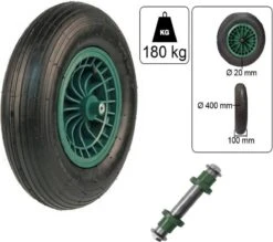 Kruiwagen Wiel 4.00 - 8 Luchtband Lijnprofiel - Asdiameter 20mm -Tuin-Gereedschap Winkel 1200x1062