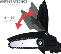 Zenway - Mini Kettingzaag - Snoeizaag - Kettingzaag - Kettingzaag Elektrisch Met 1 Accu- Inclusief Koffer - 1 Extra Accu - Zwart -Tuin-Gereedschap Winkel 1200x1064