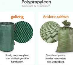 Goliving Tuinafvalzak - Set Van 2- Tuinafvalzakken Opvouwbaar - Tuinzak - Tuinafvalemmer - 2x 280 Liter - Groen -Tuin-Gereedschap Winkel 1200x1068