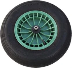 FORT 2PLy Kruiwagenwiel 400x100mm, Kunststof Velg, Kleur Groen, Luchtband 7 FORT 2PLy Kruiwagenwiel 400x100mm, Kunststof Velg, Kleur Groen, Luchtband -Tuin-Gereedschap Winkel 1200x1138