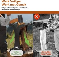 Miseru Houtklover – Zonder Bijl – No Axe – HANDMADE In Holland Houtsplijter – Houtkliever – Houtklover Voor Aanmaakhout – Ook Voor Stammen - Metaal -Tuin-Gereedschap Winkel 1200x1168 5