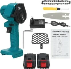 Merkloos Mini Accu Kettingzaag - 4 Inch Elektrische Boomzaag - Handkettingzaag - Met 2 Accu En 1 Oplader - Voor Tuinboom Ranch Bomen Snijden Hout- Blauw -Tuin-Gereedschap Winkel 1200x1170 4