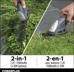 Powerplus POWEG4500 Gras-/Heggenschaar Accu - 7.2V - Snoeien En Knippen - Zwaardlengte 83/120mm - Mesafstand 8mm - Incl. 1,5Ah Accu En Lader - Haagschaar Voor Tuinonderhoud -Tuin-Gereedschap Winkel 1200x1177 1