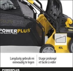 Powerplus POWXG7516 Elektrische Verticuteermachine - Mos Verwijderaar - 1800W - 360mm Maaibreedte- 45L Opvangbak - Incl. Gazonbeluchter/grasbeluchter -Tuin-Gereedschap Winkel 1200x1177 2