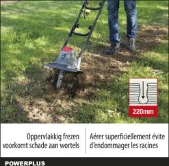 Powerplus POWEG7010 Tuinfrees - 1050W - Werkbreedte 320mm - Werkdiepte Max. 220mm - Incl. 4 Messen -Tuin-Gereedschap Winkel 1200x1178 8