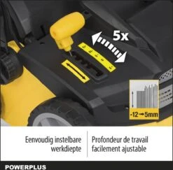 Powerplus POWXG7516 Elektrische Verticuteermachine - Mos Verwijderaar - 1800W - 360mm Maaibreedte- 45L Opvangbak - Incl. Gazonbeluchter/grasbeluchter -Tuin-Gereedschap Winkel 1200x1179 4
