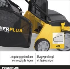 Powerplus POWXG7513 Elektrische Verticuteermachine - Mos Verwijderaar - 1400W - 320mm Maaibreedte - 45L Opvangbak - Incl. Gazonbeluchter/grasbeluchter -Tuin-Gereedschap Winkel 1200x1179 5