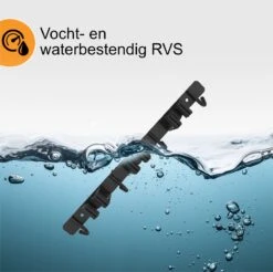 Volcan Bezemhouder - Bezem Ophangsysteem Tuingereedschap - Gereedschapshouder - Zelfklevend - 3M Tape - 3 Houders 4 Haken - RVS Zwart -Tuin-Gereedschap Winkel 1200x1196 5