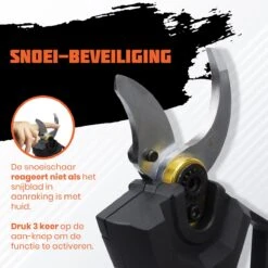 Reichlër® Elektrische Snoeischaar - 40 Mm Snijdiameter - 2x Accu - Anti-cut Functie - Heggenschaar - Takkenschaar - Zwart -Tuin-Gereedschap Winkel 1200x1200 31