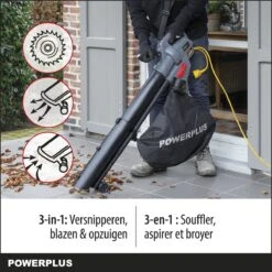 Powerplus POWEG9013 Elektrische Bladblazer - Bladzuiger En -versnipperaar - 3300W - Blazen - Zuigen - Versnipperen - Incl. 40L Opvangzak -Tuin-Gereedschap Winkel 1200x1200 368