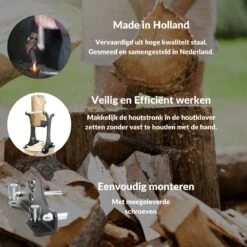 Miseru Houtklover – Zonder Bijl – No Axe – HANDMADE In Holland Houtsplijter – Houtkliever – Houtklover Voor Aanmaakhout – Ook Voor Stammen - Metaal -Tuin-Gereedschap Winkel 1200x1200 412