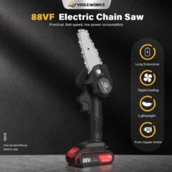 Violeworks® Accu Kettingzaag - Snoeizaag - Mini Kettingzaag - Handkettingzaag - Ook Voor Makita - Elektrische Kettingzaag - Elektrische Snoeischaar - Op Batterij - 2900 MAh - 1080W - 88V -Tuin-Gereedschap Winkel 1200x1200 423