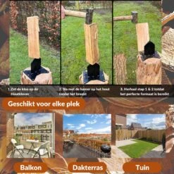 Miseru Houtklover – Geen Bijl Nodig – No Axe - Houtsplijter – Houtkliever – HANDMADE In Holland - Houtklover Voor Aanmaakhout – Metaal -Tuin-Gereedschap Winkel 1200x1200 509