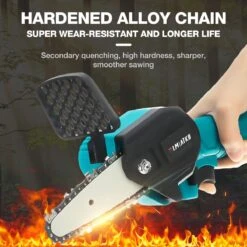 Merkloos Mini Accu Kettingzaag - 4 Inch Elektrische Boomzaag - Handkettingzaag - Met 2 Accu En 1 Oplader - Voor Tuinboom Ranch Bomen Snijden Hout- Blauw -Tuin-Gereedschap Winkel 1200x1200 582
