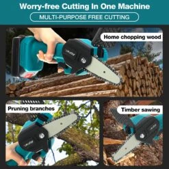 Merkloos Mini Accu Kettingzaag - 4 Inch Elektrische Boomzaag - Handkettingzaag - Met 2 Accu En 1 Oplader - Voor Tuinboom Ranch Bomen Snijden Hout- Blauw -Tuin-Gereedschap Winkel 1200x1200 583