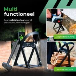 Lighted Lifestyle™| Houtklover Voor Aanmaakhout Incl. Kloofhamer - Houtsplijter - Houtkliever - Snel Haardhout - Gietijzer - Incl. Schroeven -Tuin-Gereedschap Winkel 1200x1200 595