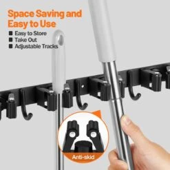 BOTC Bezemhouder - 5 Houders 6 Haken - Gereedschapshouder - Zeflklevend - Bezem Ophangsysteem - Ophanghaken - Tuingereedschap -Tuin-Gereedschap Winkel 1200x1200 632