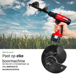 MaatWorkz - Grondboor - 25 CM - Boormachine - Bollenplanter - Moestuin - Palenboor - Boor - Tuin -Tuin-Gereedschap Winkel 1200x1200 687