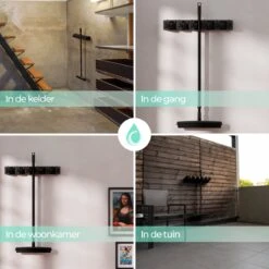 CLEANLY® Bezemhouder - Ophangsysteem Voor Tuingereedschap - Bezem Ophangsysteem - Gereedschapshouder Met Ophanghaken - ABS -Tuin-Gereedschap Winkel 1200x1200 722