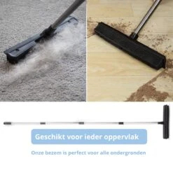 2 In 1 Rubberen Bezem – Bezem Binnen & Buiten – Vloerwisser Met Steel - Met Huisdierhaar Verwijderaar - Vloertrekker – Veger - Extra Lang 160cm -Tuin-Gereedschap Winkel 1200x1200 730