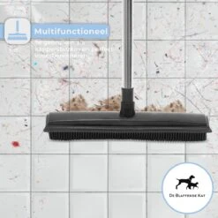 2 In 1 Rubberen Bezem – Bezem Binnen & Buiten – Vloerwisser Met Steel - Met Huisdierhaar Verwijderaar - Vloertrekker – Veger - Extra Lang 160cm -Tuin-Gereedschap Winkel 1200x1200 731