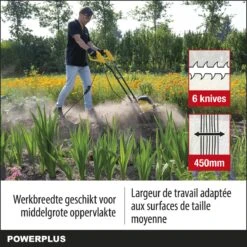 Powerplus POWXG72010 Tuinfrees - 1500W - Werkbreedte 450mm - Werkdiepte Max. 220mm - Incl. 6 Messen En Wielen -Tuin-Gereedschap Winkel 1200x1200 745
