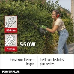 Powerplus POWEG40100 Elektrische Heggenschaar - 550W - Snoeien En Knippen - Zwaardlengte 560mm - Mesafstand 16mm - Haagschaar Voor Tuinonderhoud -Tuin-Gereedschap Winkel 1200x1200 82