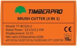 TIMBERPRO – 2in1 - Bosmaaier - Kantenmaaier - Benzine - 52 Cc - Draad En Mes - 3,0 PK -Tuin-Gereedschap Winkel 1200x721 4