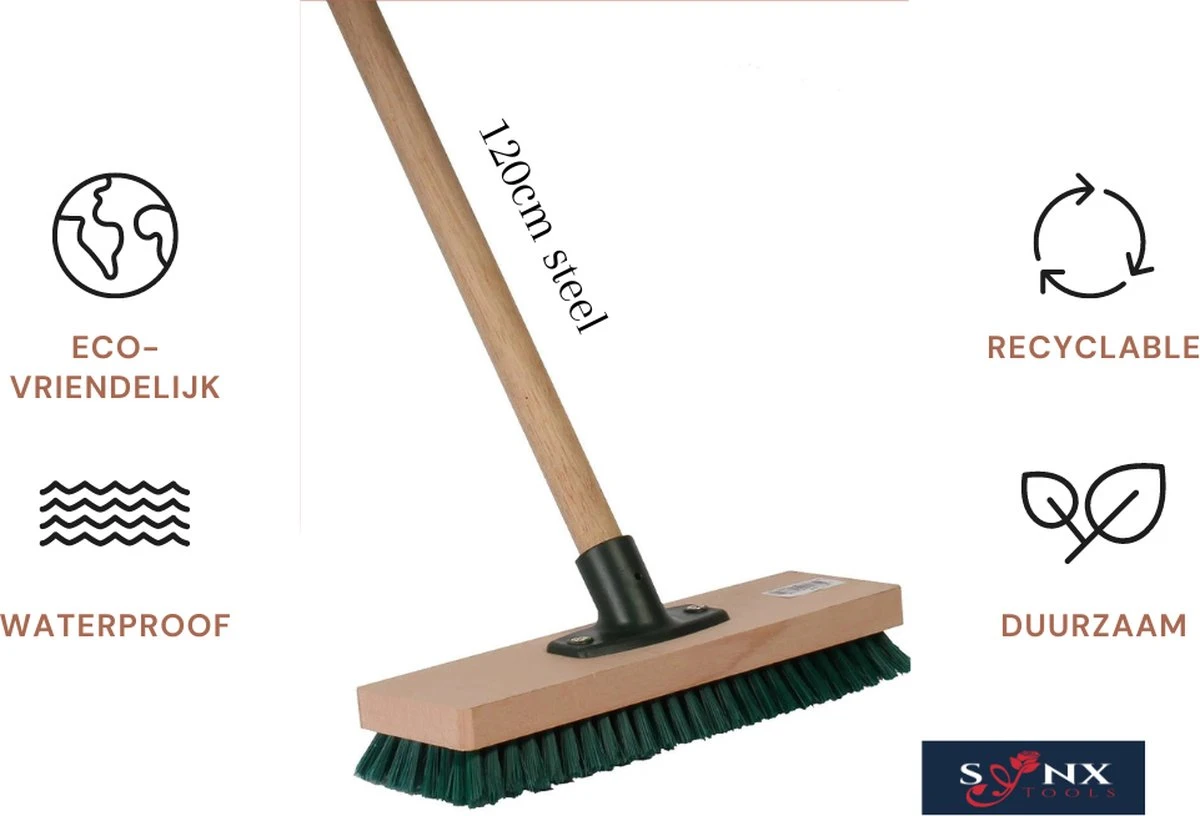 Synx Tools Tegelborstel 28cm - Mosbezem - Schrobbezem - Bezem - Mos - Onkruidborstel - Veger - Harde Borstel- Bezem Met Steel 120cm 3 Synx Tools Tegelborstel 28cm - Mosbezem - Schrobbezem - Bezem - Mos - Onkruidborstel - Veger - Harde Borstel- Bezem Met Steel 120cm
