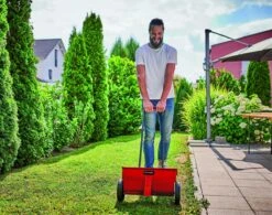 Einhell Strooiwagen GC-SR 12 (12 L - 45 Cm Strooibreedte - Dubbele Duwstang - Kliksluiting Aan Beide Zijden - Verstelhendel - Corrosiebestendige Rol - Behuizing Van Breukvast Kunststof) -Tuin-Gereedschap Winkel 1200x949