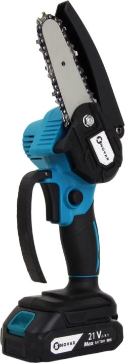 NovarGarden® Mini Kettingzaag NG1 - Met 2x Accu - Takkenzaag - Snoeizaag - Electrisch - Handzaag - Boomzaag - 21V -Tuin-Gereedschap Winkel 414x1200